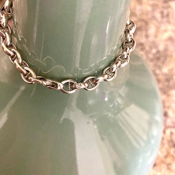 12g-14K SOLID White Gold Rolo Anchor Stud-Link w/🦞Claw Closure🧜🏻‍♀️ - Picture 9 of 15